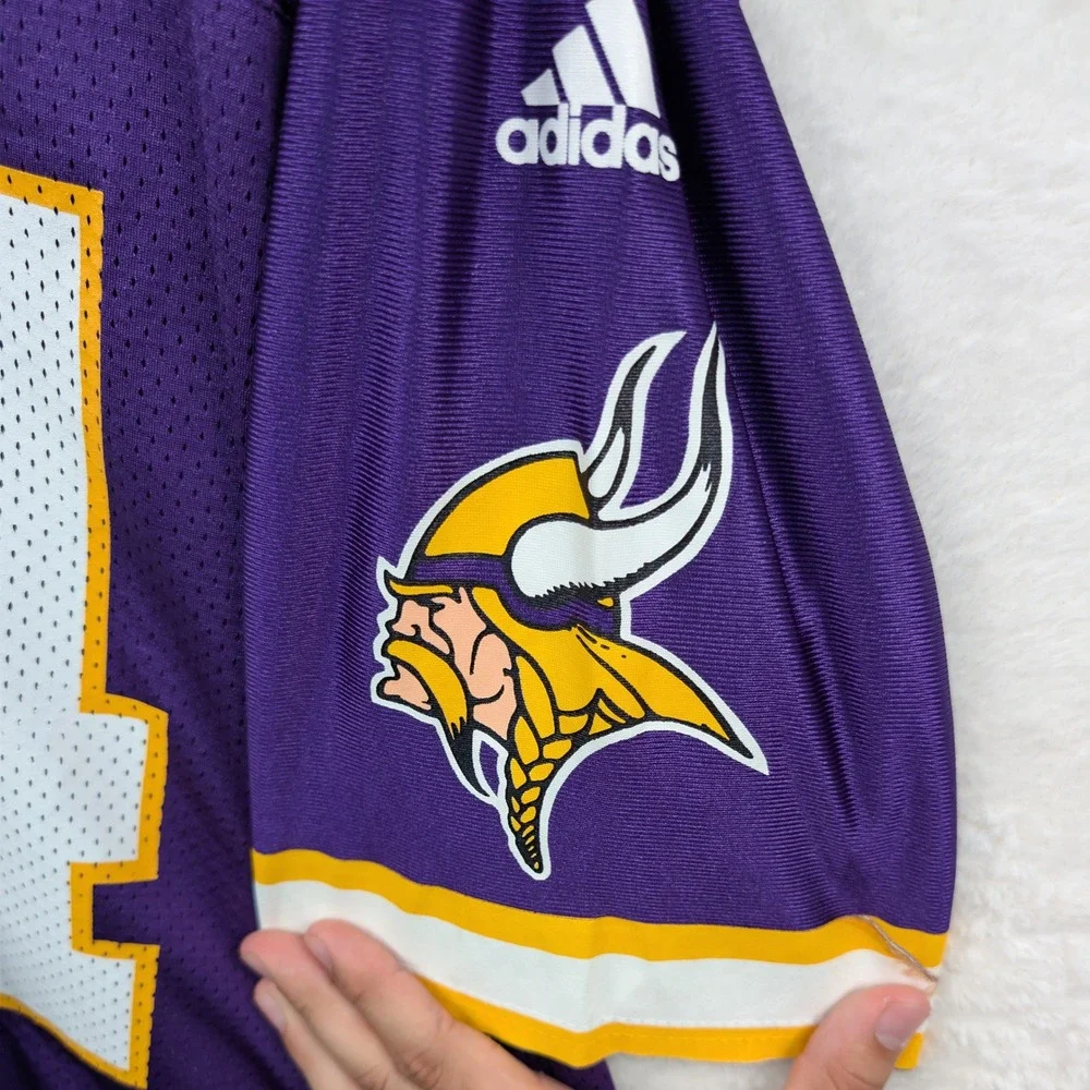 VTG Adidas Randy Moss Jersey Men's L Purple Nylon Minnesota Vikings Football 90s